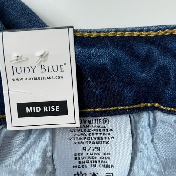 NEW Judy Blue Skinny Fit Jeans Womens Size 29 Mid Rise Patchwork - Picture 11 of 11